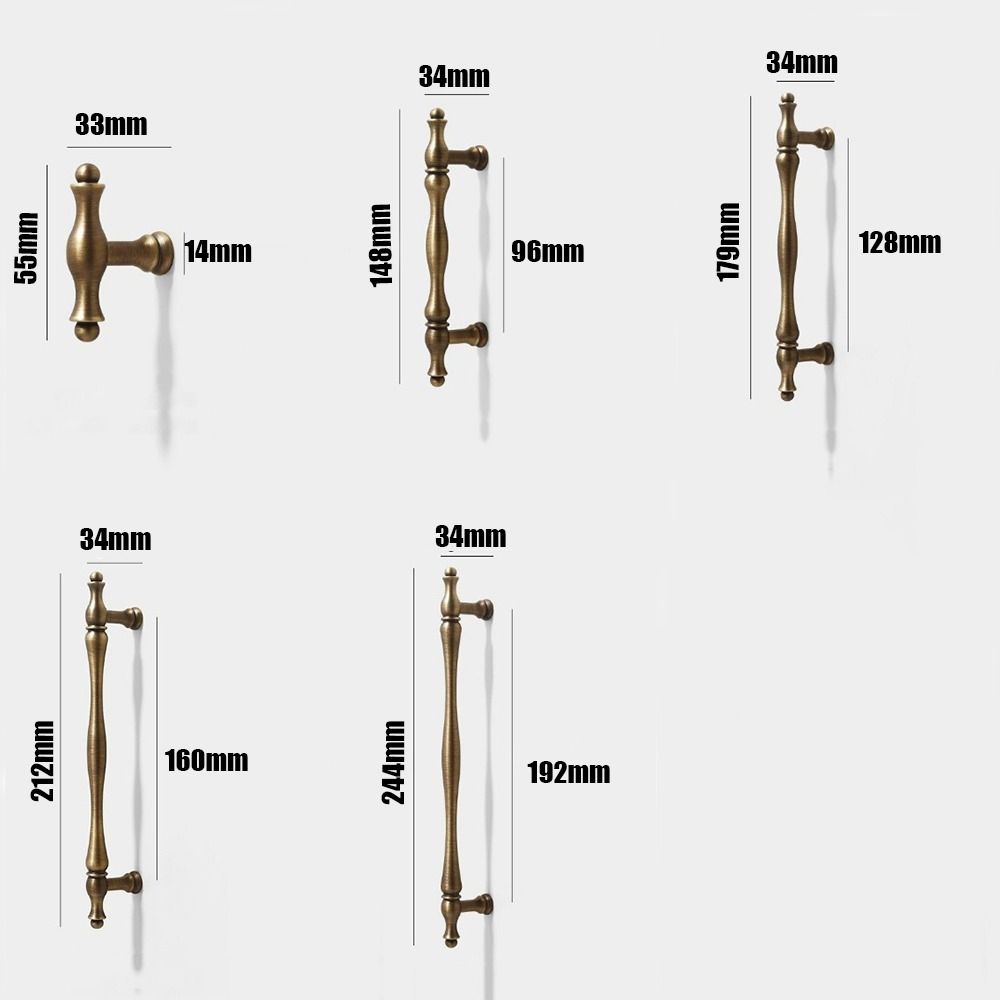 Ретро латунная ручка для мебели, удобная ручка для шкафа, ручка для двери Push-pull для шкафов