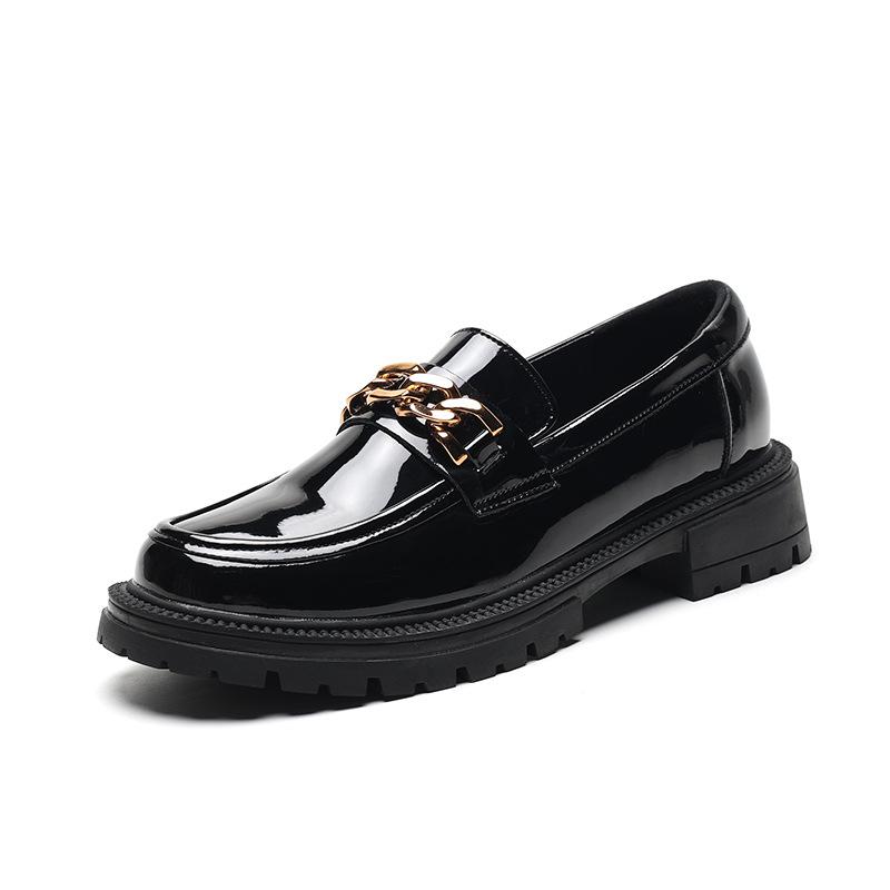 Модные женские туфли-оксфорды в стиле лолита на платформе, женские туфли на толстой подошве, женские туфли-лоферы из блестящей/матовой кожи, мокасины с цепочкой, кроссовки jk для женщин