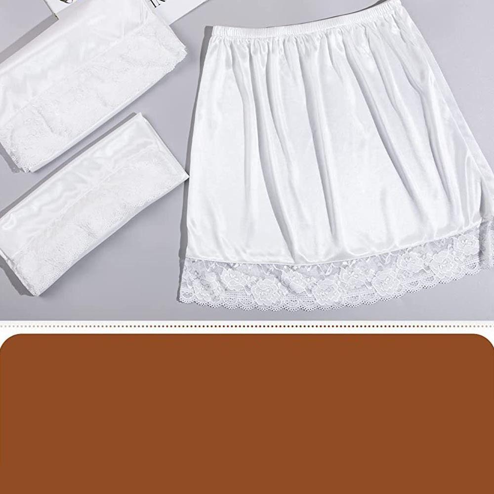Thin JK Underpants Lace Edge Underskirt Women Petticoats Anti-Lighting Underskirt Silk Dress Slip