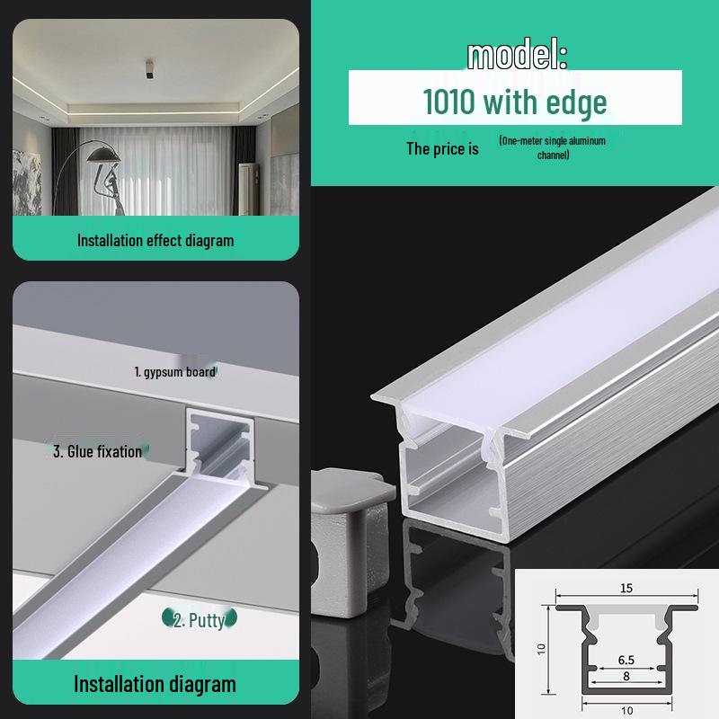 Seamless Linear Recessed LED Light Channel - Aluminum Strip Slot Design