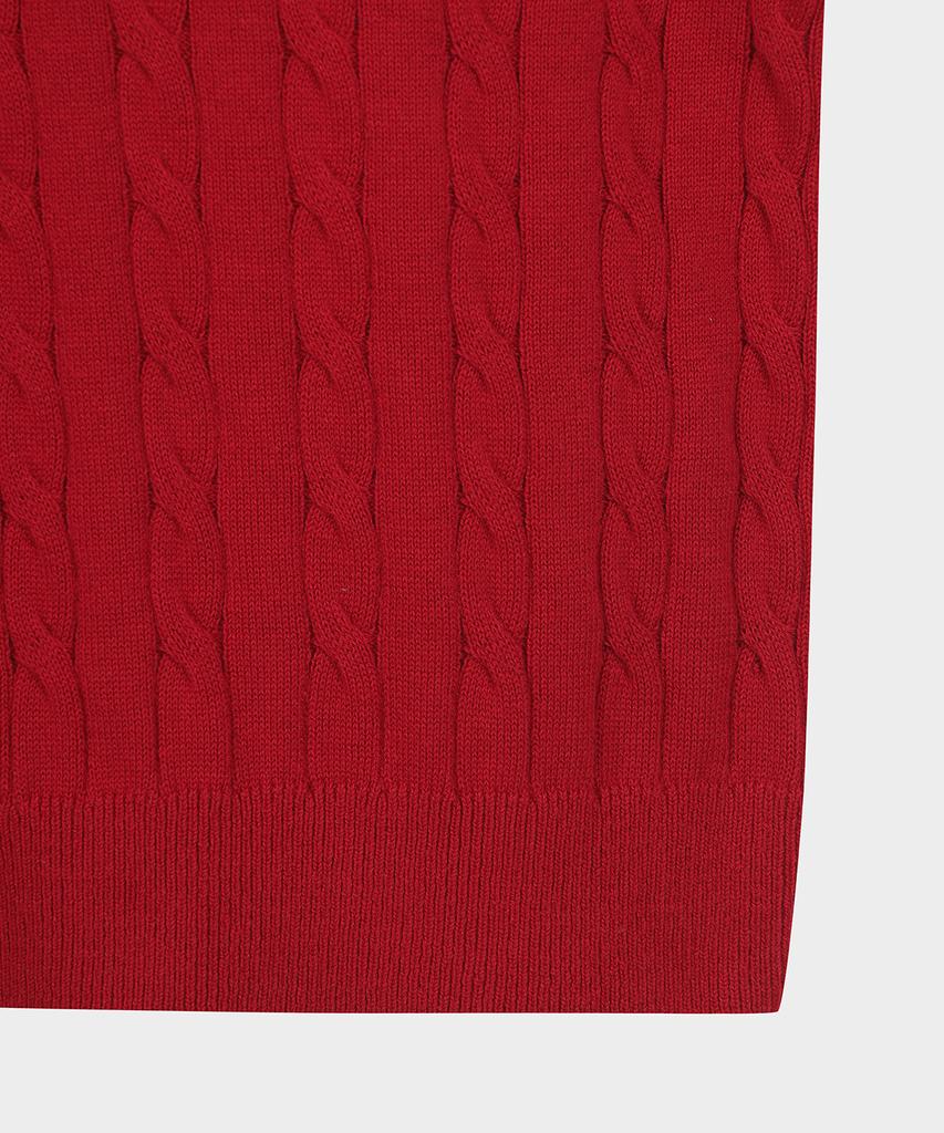 BROOKS BROTHERS Cotton Cable Polo Short Sleeve Sweater (Red) (Bbwtmo204Adfm)