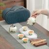 Huang Ru Qingshan glaze color Guochao Kung Fu tea set, a complete set of gifts for high-end business leaders, a portable set of tea