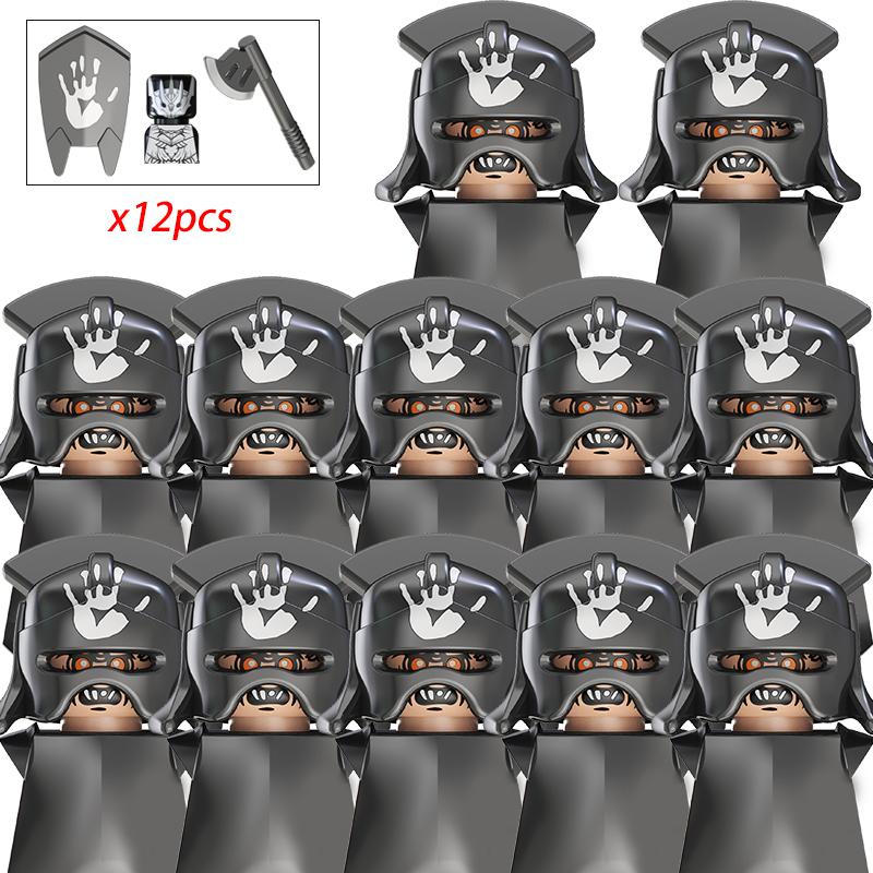 Средневековый лотр Фигурки Орк Солдаты Разбойник Варгр Волк Слон Маунт Рыцари Строительные блоки Кирпичи Игрушки для детей Подарки