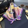 Luxury Brand 100% Natural Silk Scarf Women Design Small Square Shawl Hair Ribbon Headband Fashion Neckerchief Bandana