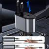 120 Вт 4-в-1 Быстрое автомобильное USB-C зарядное устройство, Выдвижной адаптер прикуривателя для iPhone Samsung Huawei Xiaomi – Quick Charge