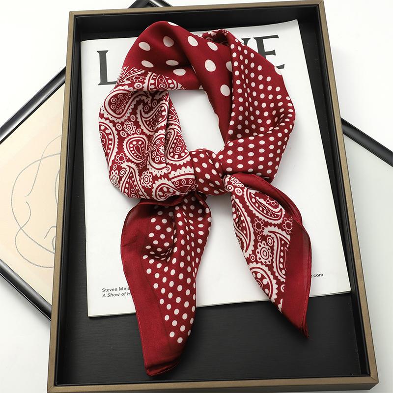 Fashion Print Silk Hairbands Scarf Women Spring New Elagant Floral Bandana Neck Kerchief Head Bands Foulard Female Scarfs