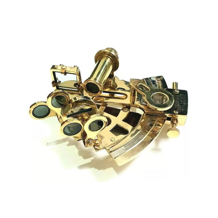 Антикварный латунный карманный секстант для навигации, морской винтажный деревянный ящик