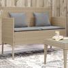 VidaXL Garden Bench with Cushions, Patio Seat, Terrace Chair, Outdoor Backyard Balcony Park Furniture, Beige 365775