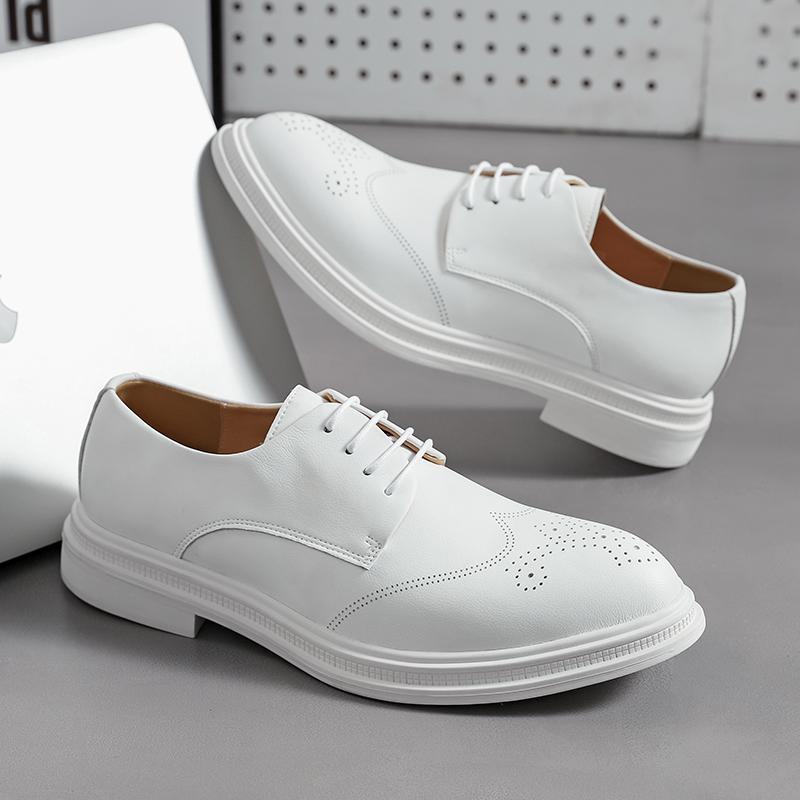 FashionHandcrafted Mens Oxford Shoes Casual Leather Brogue Dress Shoes Classic Business Formal Shoes Man Leisure Walk Footwear Sneakers