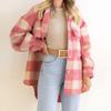 Модные женские повседневные топы в клетку с длинным рукавом и воротником-стойкой, пальто