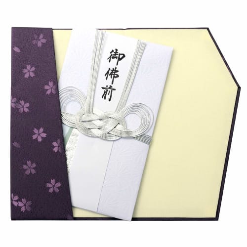 Takajirushi Fukusa (Fukusa) with Gold Seal, Embroidered Lotus Design, 44-1231, for Buddhist Celebrations, Purple, Polyester