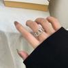 Винтажные серебряные золотые кольца для женщин с геометрическим узором в виде перекрученной цепочки на палец, регулируемые ювелирные изделия, подарок на вечеринку