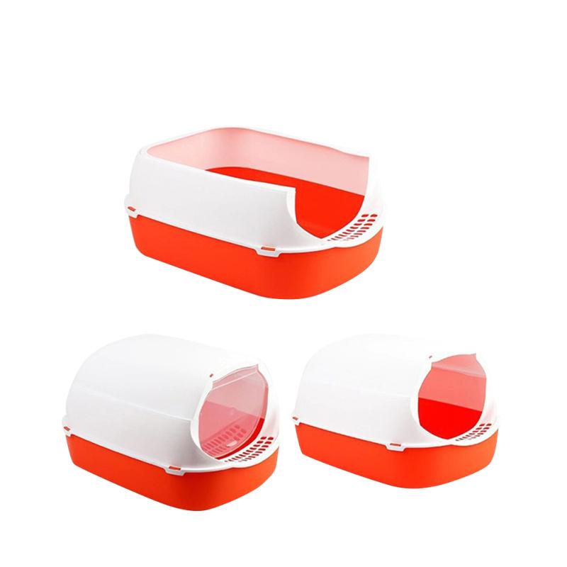 Fully Enclosed Pet Kitten Anti Splash Indoor Toilet Clean Sand Tray Basin Cleaning Cats Supplies