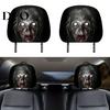 Eye-catching Party Driving Gear 2Pcs Ghost Face Car Headrest Covers, Halloween Horror Seat Decorations, Durable Sweat-proof Wraps