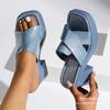 European and American Cross-belt Open-toed High-heeled Platform Slippers Women's Thick Heel Versatile Outer Wear Square Head Fashion Shoes 2025
