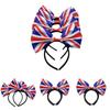 Повязка на голову с бабочкой Union Jack, ободок для волос для патриотических празднований и Платинового юбилея, унисекс