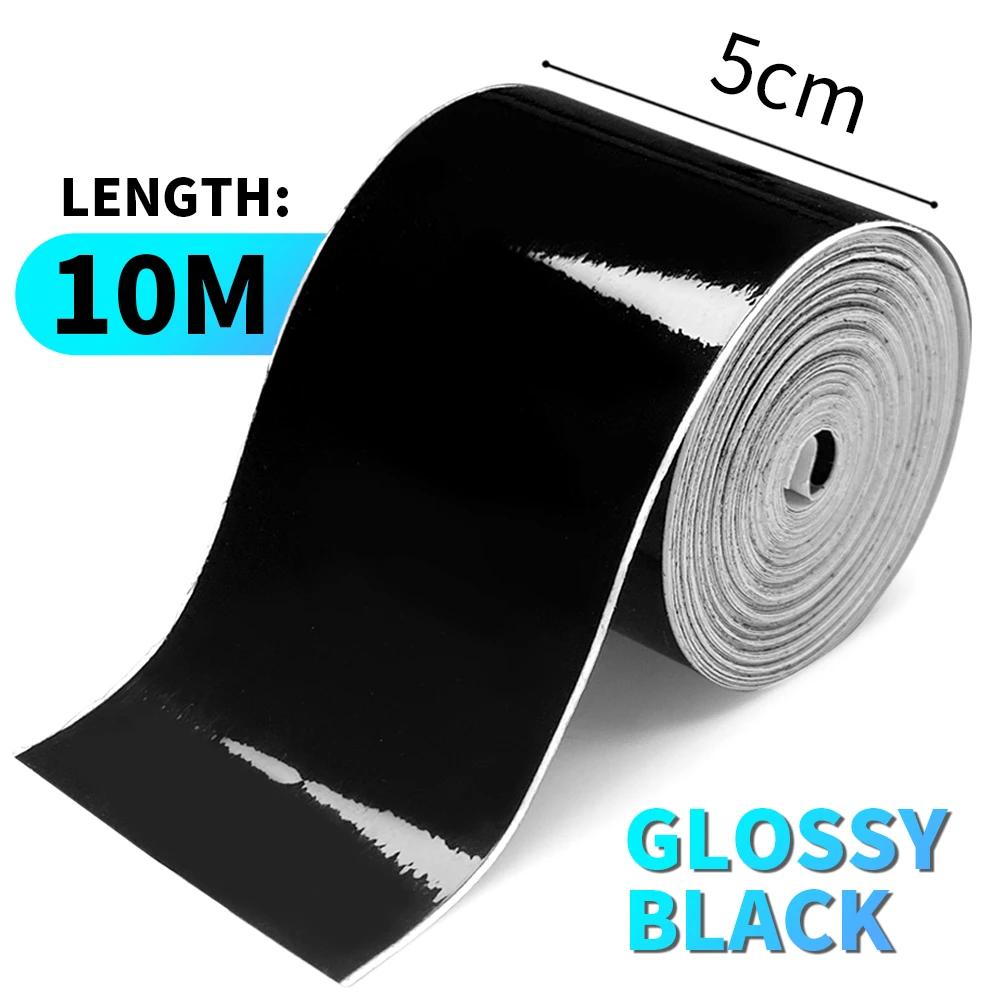 3D Carbon Fiber Car Sticker Paste Protector Glossy Black Vinyl Wrap Film Car Wrap Sheet Film Waterproof Protection Accessories