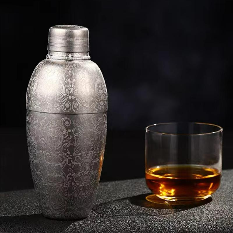 Барный шейкер для коктейлей Бостонский шейкер Нержавеющая сталь Шейкер с гравировкой Барный аксессуар Инструменты бармена Для дома и бара