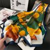 Geometric Color Matching Simulation Silk 70 Small Square Scarf Printed Silk Scarf Women'S Thin Scarf Sunscreen Headscarf