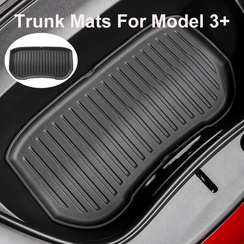 For Tesla Model 3+ 2024-2024 Upgrade TPE Front Storage Box Pad Rear Trunk Mat Waterproof Protective Liner Trunk Tray Floor Mat