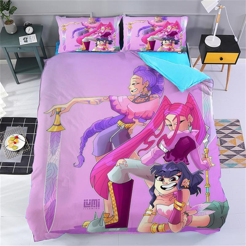 Print Girl Fans kp op Duvet Cover Pillowcase W onder-Girls Bedding Set Home Bedroom Decor for Youth 2/3pcs Twin Full Size