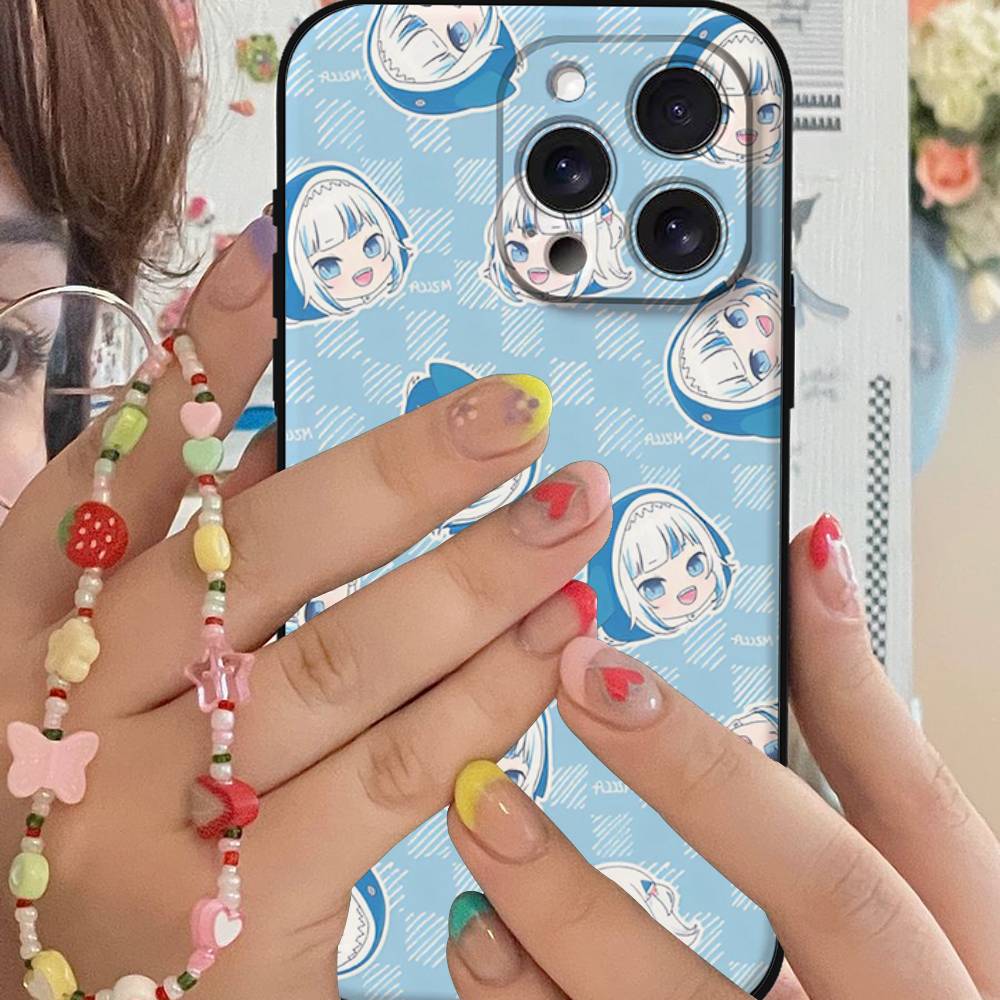 Чехол для телефона W-HololiveS Gawr Gura Для IPhone 17 16 15 14 13 12 11 PRO MAX PLUS Mini Мягкий ТПУ, приятный к коже