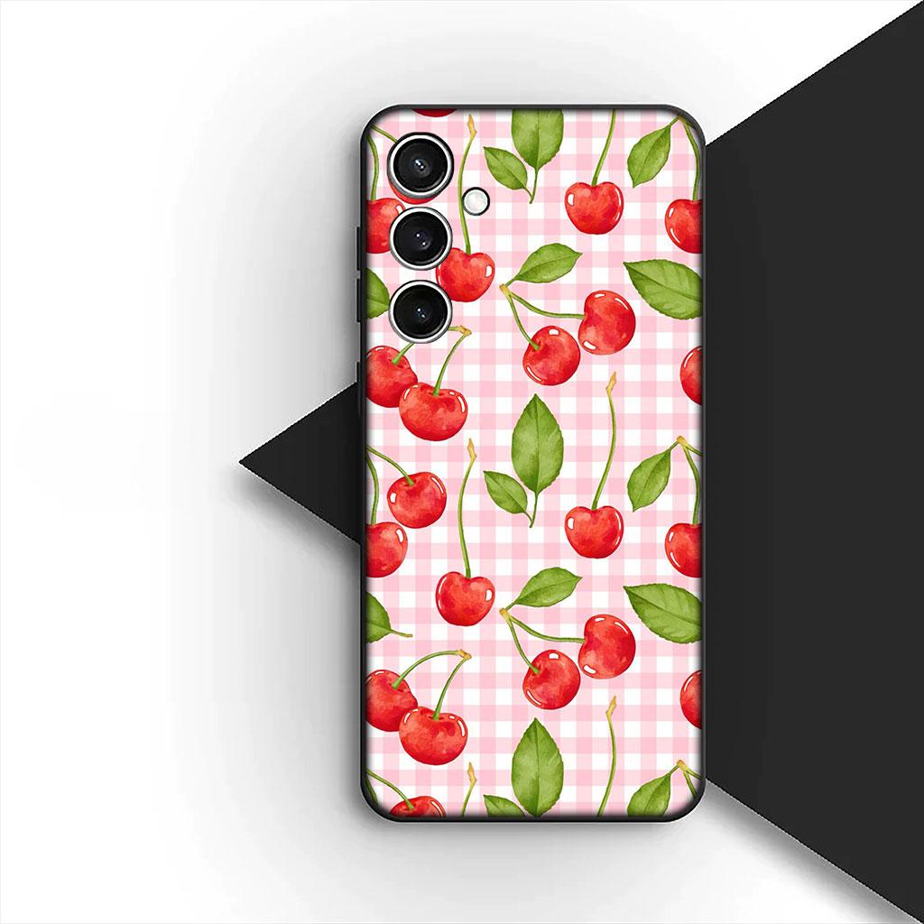 Cherry Strawberry fruit Summer Avocado Lemon Cover for Samsung Galaxy S25 S24 S23 FE Ultra Plus S7 Edge S25+ S23+ A56 5G Case