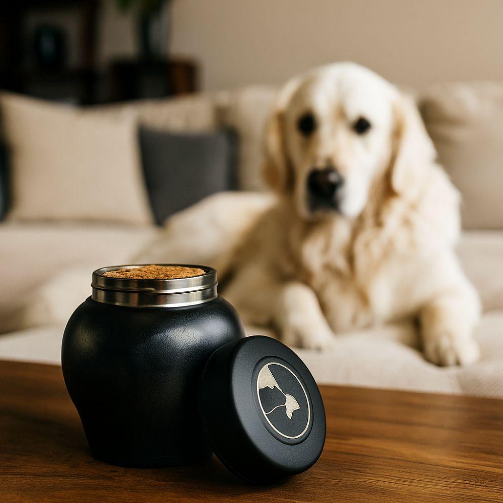 Нержавеющая сталь Питомец Мемориальная урна для праха Герметичная банка Черный Кот Погребальный сувенир Влагостойкая Урна для кремации собаки Домашний мемориал