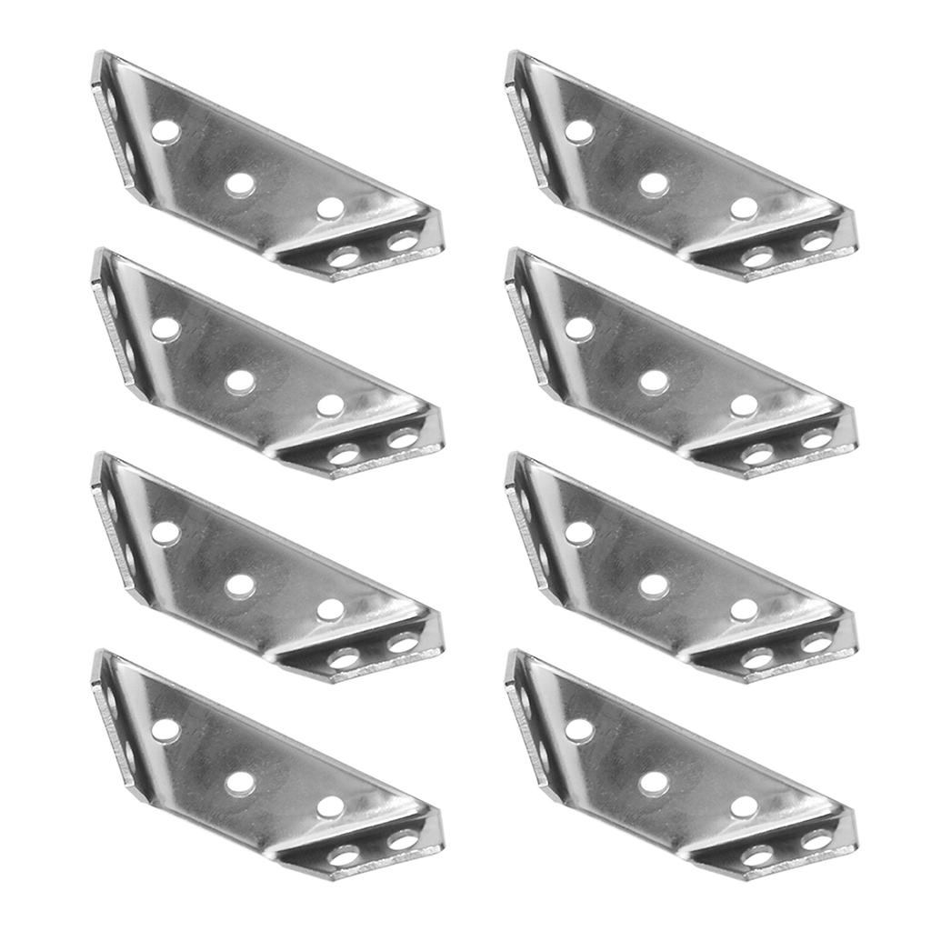 8Pieces Heavy Duty Cold-Rolled Steel Right Corner Brackets Wood Shelves Right Angle-Stand Supporting Furniture Hardware