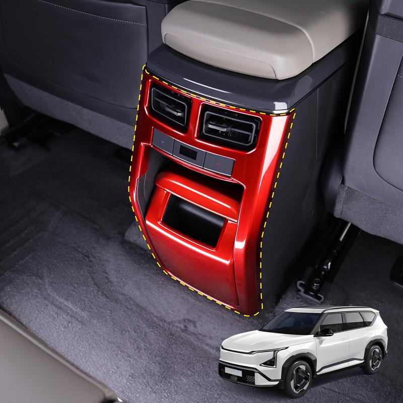 For Kia EV5 2024 2025 2026 Car Tuning 3PCS Red Rear Row Vent Cover Trim Automobile Interior Accessories