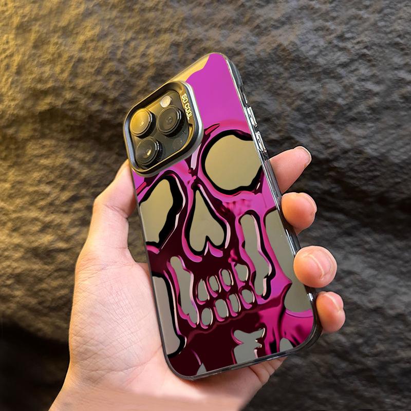 Luxury Skull Ghostface Electroplate Silver IMD Phone Case For Redmi Note 13 12 11 10 Pro Plus 12S 11S Redmi 12 13C Cover