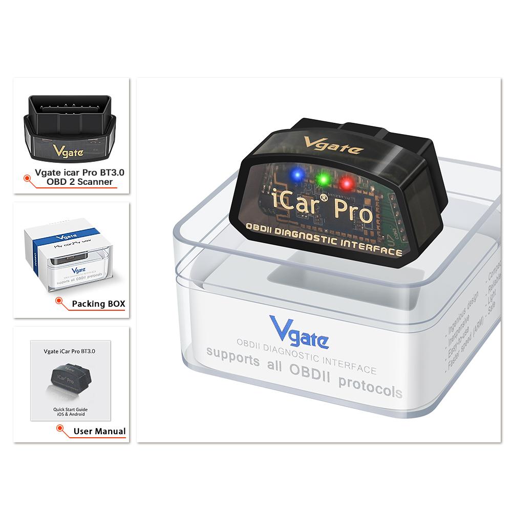 Vgate ICar Pro ELM327 Bluetooth 3.0 для ПК Android Диагностический интерфейс OBDII ELM 327 Поддержка всех протоколов OBDII