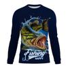Весенне-осенняя мужская футболка с 3D-принтом и рисунком рыбы, модная повседневная одежда с длинными рукавами, футболка для рыбалки на открытом воздухе XS-5X