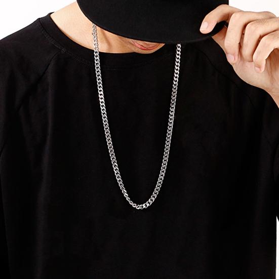 Цепочка-ожерелье для мужчин и женщин, серебряная, золотая, черная, тонкая, кабельная, хип-хоп, украшения для свиданий, ежедневных, банкетных, вечеринок