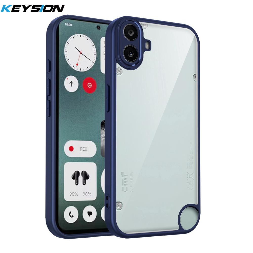 KEYSION Прозрачный чехол для Nothing CMF Phone 2 Pro 1 Мягкий силиконовый+ПК Прозрачный Противоударный Чехол-накладка на заднюю панель телефона для CMF Phone 1 2 Pro