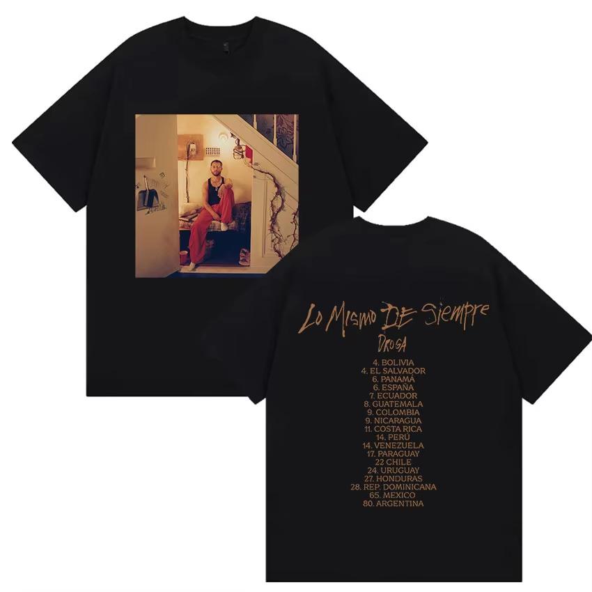 Unisex Mora Singer Song List Graffiti T‑Shirt Men Women Cartoon Star Print Crew Neck Short Sleeve Loose Summer Casual Streetwear Music Fan Tee Top