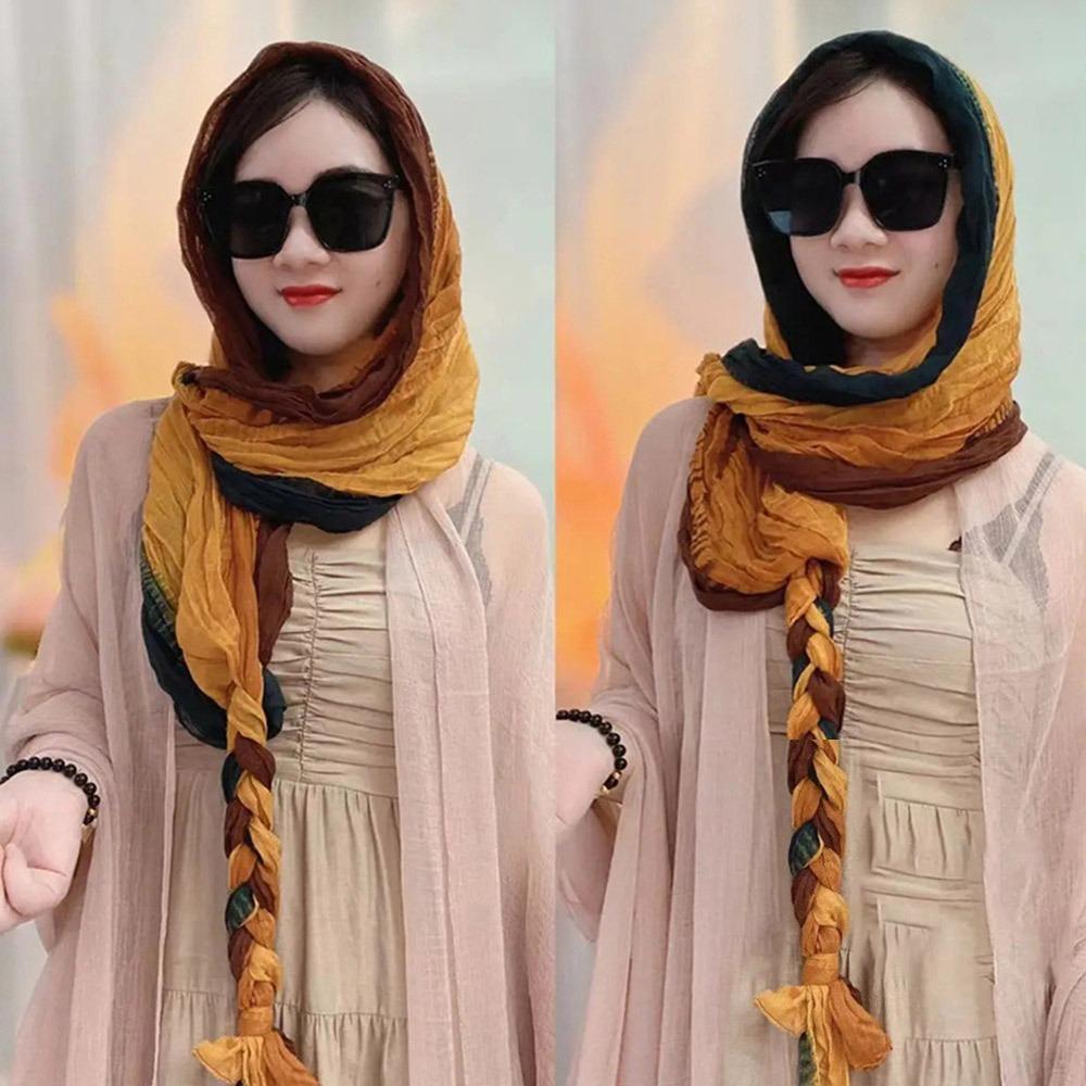 Handwoven Sunscreen Scarf Long Headscarf Shawl Fashion Accessory Beach Shawl Spring Summer