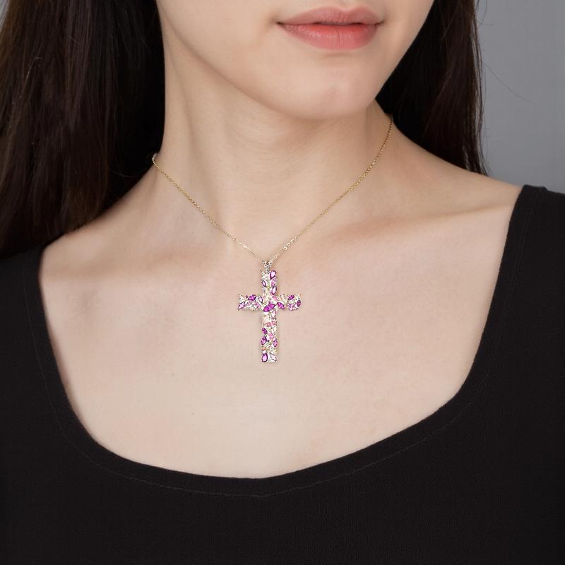Swarovski Magda fashion versatile cross gold-plated crystal necklace for women 5430885