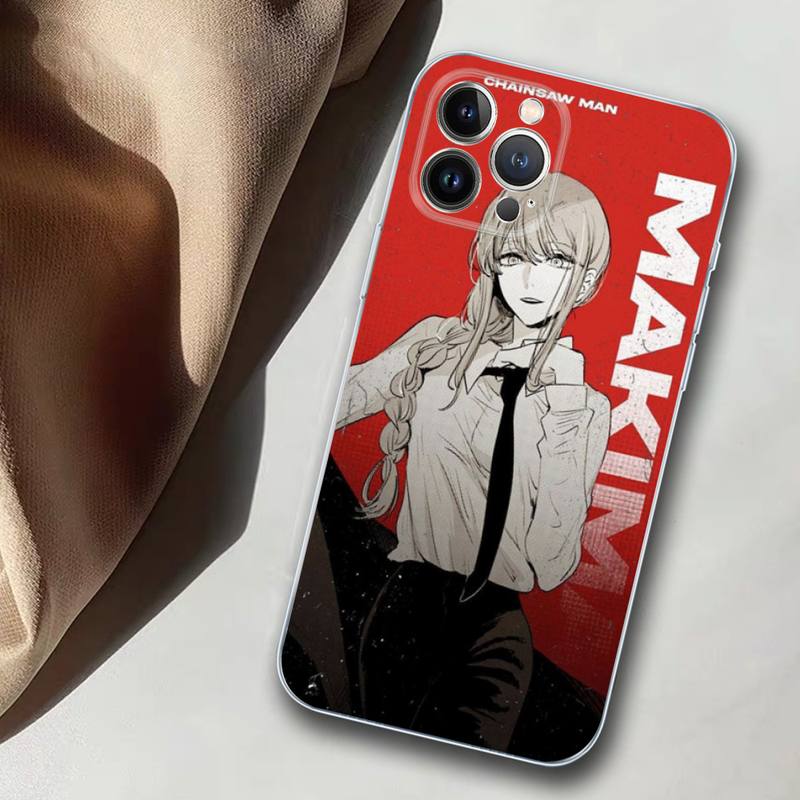Makima Chainsaw Man манга аниме чехол для телефона мягкий силиконовый чехол для iphone 14 13 12 11 Pro Mini XS MAX 8 7 6 Plus X XS XR чехол