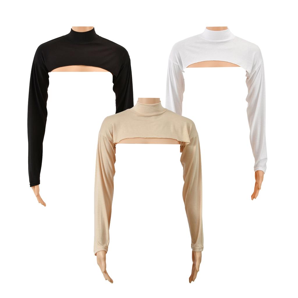 3 шт. Эластичный Хлопковый Модал Полный Воротник-стойка Рукав Женский Мусульманский Длинный Рукав Накидка На Плечи Нарукавник Защита от Солнца Носимые Рукава