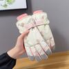 Зимние перчатки для катания на лыжах с сенсорным экраном Медведь Розовые Зимние теплые перчатки Милые перчатки для езды на мотоцикле Спортивные перчатки для улицы