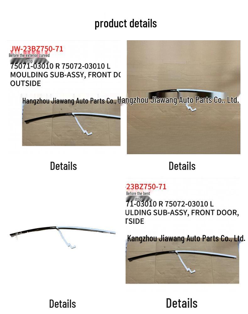 Toyota 2023 BZ3 Front Exterior Curved Strip (Right: 75071-03010, Left: 75072-03010)