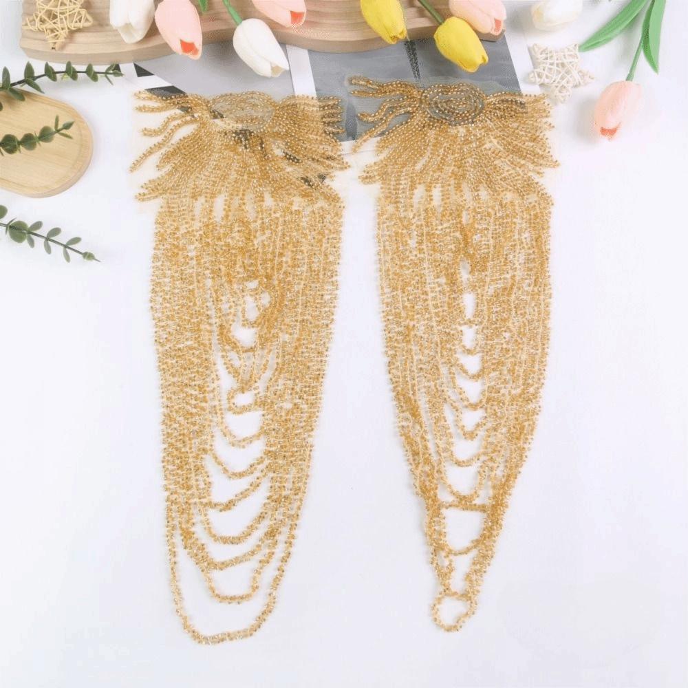 2 шт. Нашивка-кисточка для шитья DIY, плечевое украшение, винтажная аппликация на плечо, свадебное платье