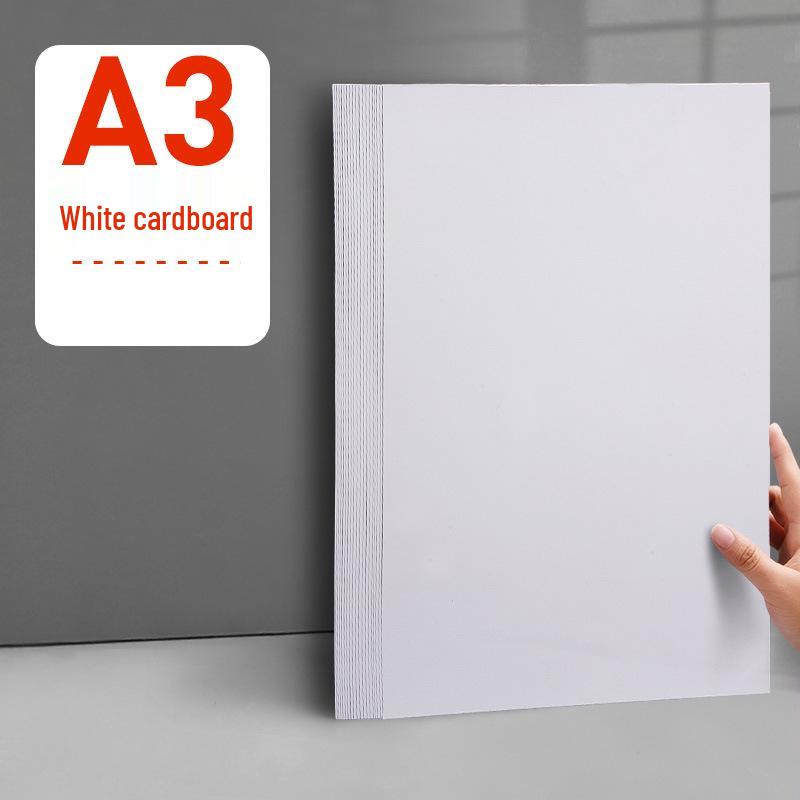 Black & White Card Paper: 8k & 4k Sizes, A4 & A3 Kraft, Thick Sheets for Student Crafts and Projects.