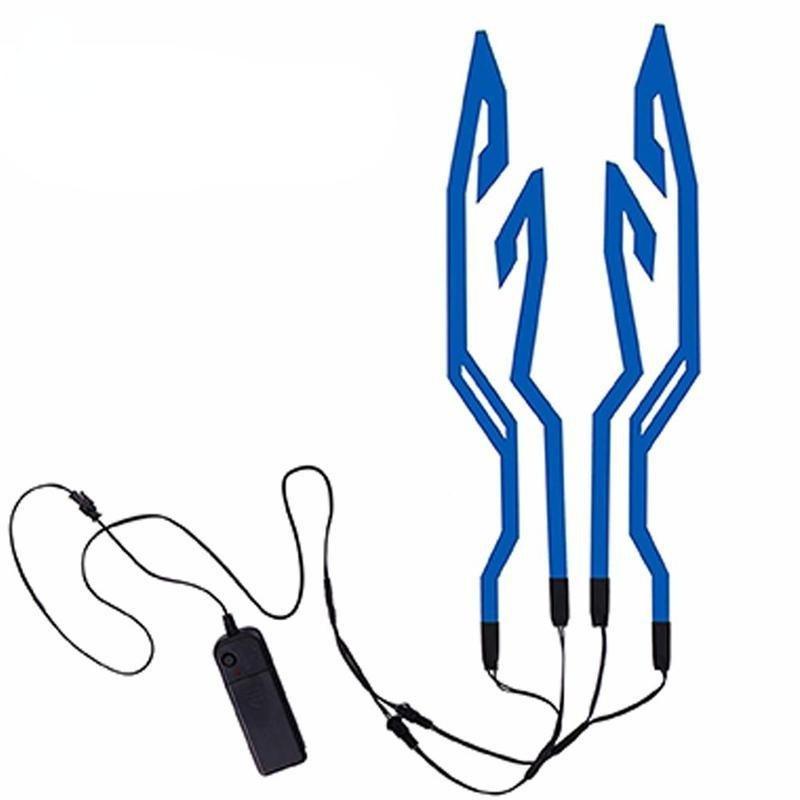 1 комплект Водонепроницаемая светодиодная лента холодного света EL-наклейка для шлема мотоцикла/велосипеда, 4 мигающих сигнальных огня, комплект для шлема для ночной езды