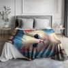 1pc Cozy Flannel Blanket with Adorable Kitten & Floral Print - Soft Warm Throw for Sofa, Bed, Car, Office, Camping - All-Season