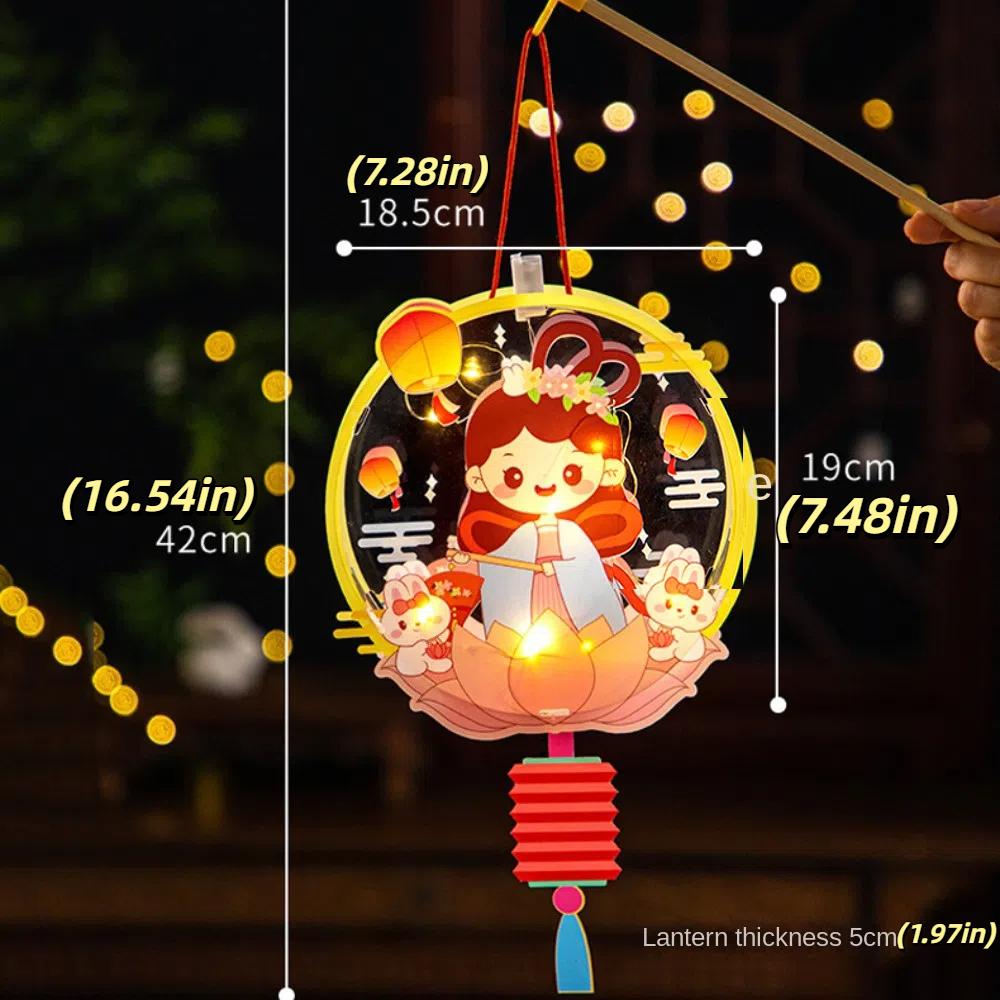 PVC Mid Autumn Rabbit Lantern Chinese Ancient Style Handheld Lantern  Women Children