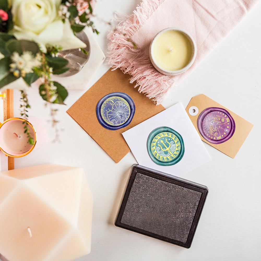 1 шт. Серия «Океан» Сургучные печати Трезубец Золотая рыбка Крюк Акула Узор Сургучные печати 25 мм Съемная латунная головка Для украшения