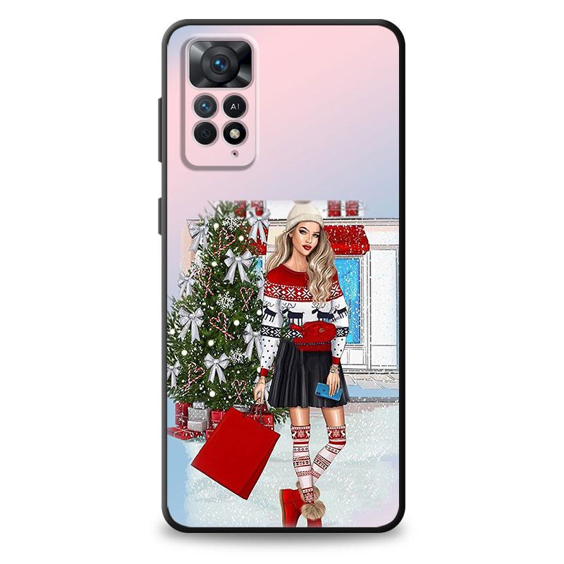 Счастливого Рождества Девушка Дерево Силиконовый Чехол-накладка Coque для Realme 6 5 9i 8i 7 5s V25 6s Narzo 7i 8 9 Pro 8 9 5G SE C17 7Pro 9Pro