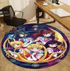 Sailor Moon Pattern Round Rug, Indoor/Outdoor Mat, for Picnic, Gameroom, Bedroom, Office, Living Room, Home Decor Carpet, Birthday Gift